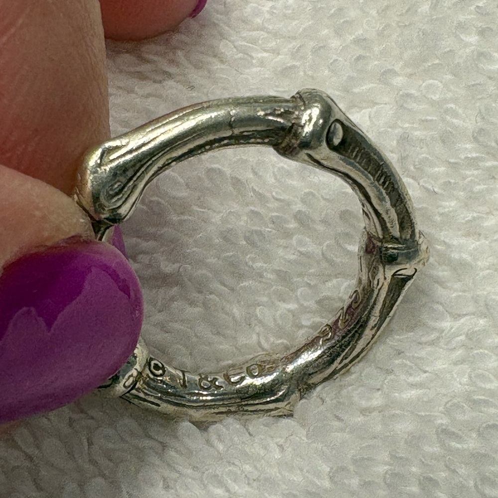 Tiffany & Co. Silver Bamboo Ring with Blue Pouch